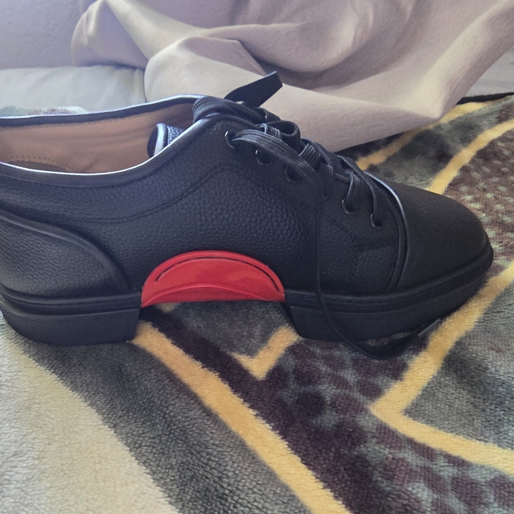 Christian Louboutin Black Sneakers with Red Detail - Picture 6 of 7